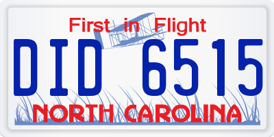NC license plate DID6515