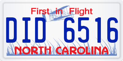 NC license plate DID6516