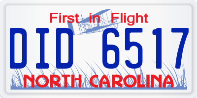 NC license plate DID6517