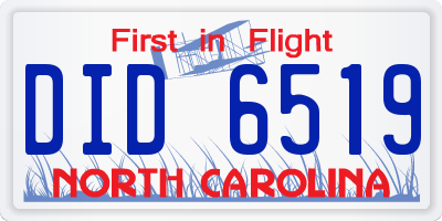 NC license plate DID6519