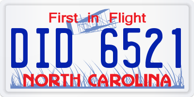 NC license plate DID6521