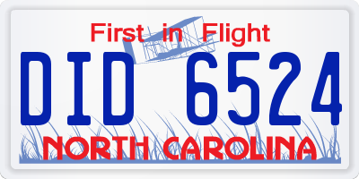 NC license plate DID6524
