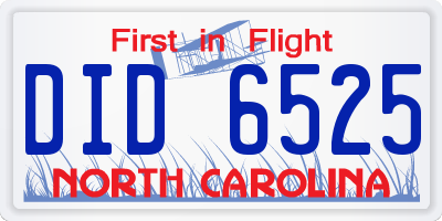 NC license plate DID6525