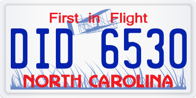 NC license plate DID6530