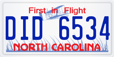 NC license plate DID6534