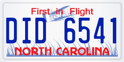 NC license plate DID6541