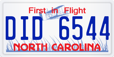 NC license plate DID6544