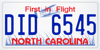 NC license plate DID6545