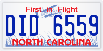 NC license plate DID6559