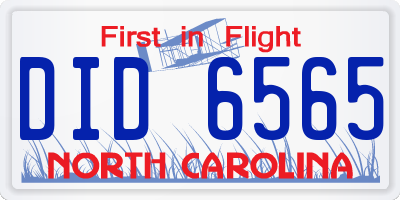 NC license plate DID6565