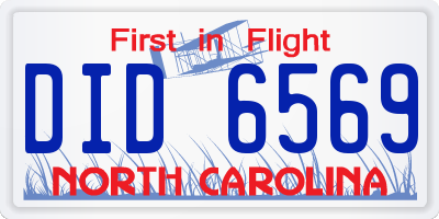 NC license plate DID6569