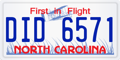 NC license plate DID6571