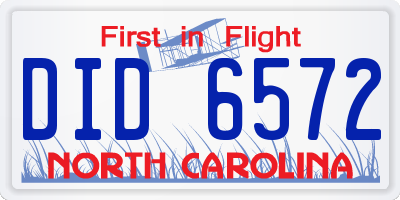 NC license plate DID6572