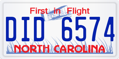 NC license plate DID6574