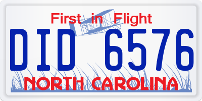 NC license plate DID6576