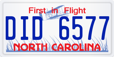 NC license plate DID6577