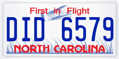 NC license plate DID6579