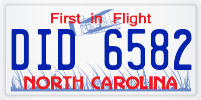 NC license plate DID6582