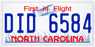 NC license plate DID6584