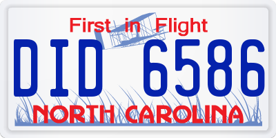 NC license plate DID6586
