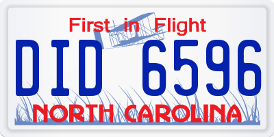 NC license plate DID6596