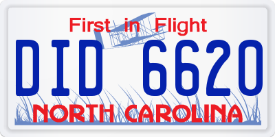 NC license plate DID6620