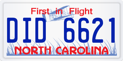 NC license plate DID6621