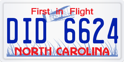 NC license plate DID6624