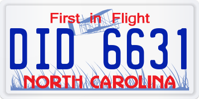 NC license plate DID6631