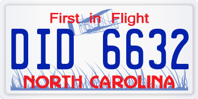 NC license plate DID6632