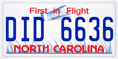 NC license plate DID6636