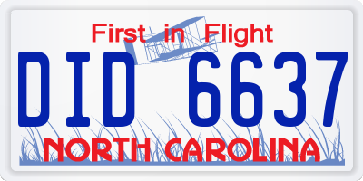 NC license plate DID6637