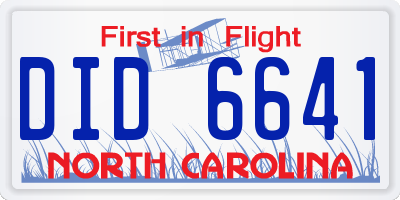 NC license plate DID6641