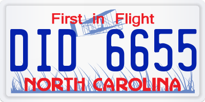 NC license plate DID6655
