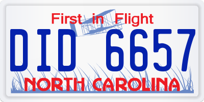 NC license plate DID6657