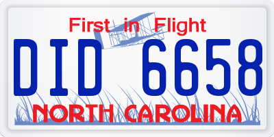 NC license plate DID6658