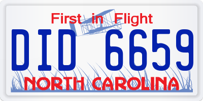 NC license plate DID6659