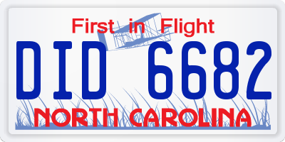 NC license plate DID6682