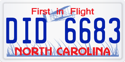 NC license plate DID6683