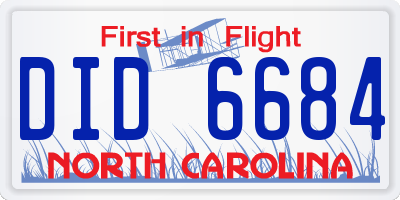 NC license plate DID6684