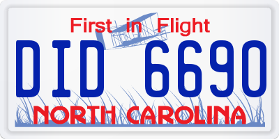 NC license plate DID6690
