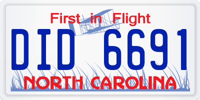 NC license plate DID6691