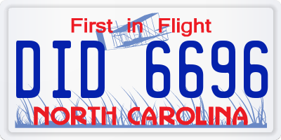 NC license plate DID6696