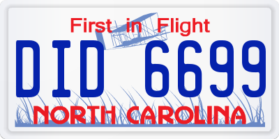 NC license plate DID6699