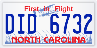 NC license plate DID6732