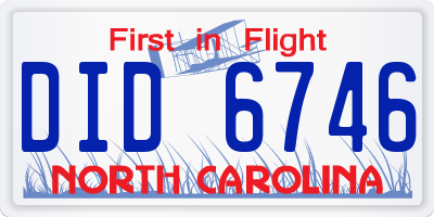 NC license plate DID6746