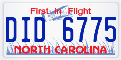 NC license plate DID6775
