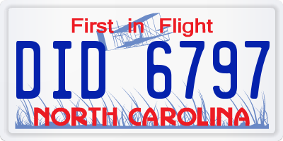 NC license plate DID6797