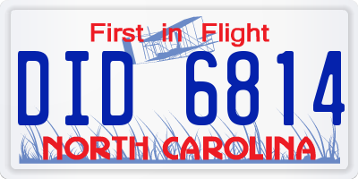 NC license plate DID6814
