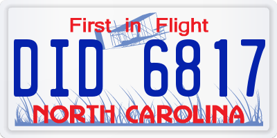 NC license plate DID6817